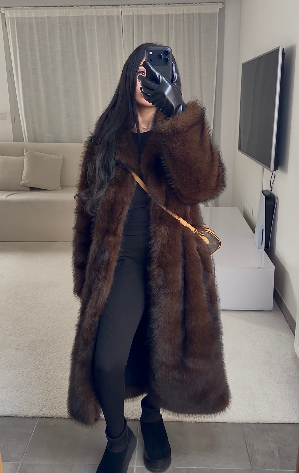 Fourrure longue marron